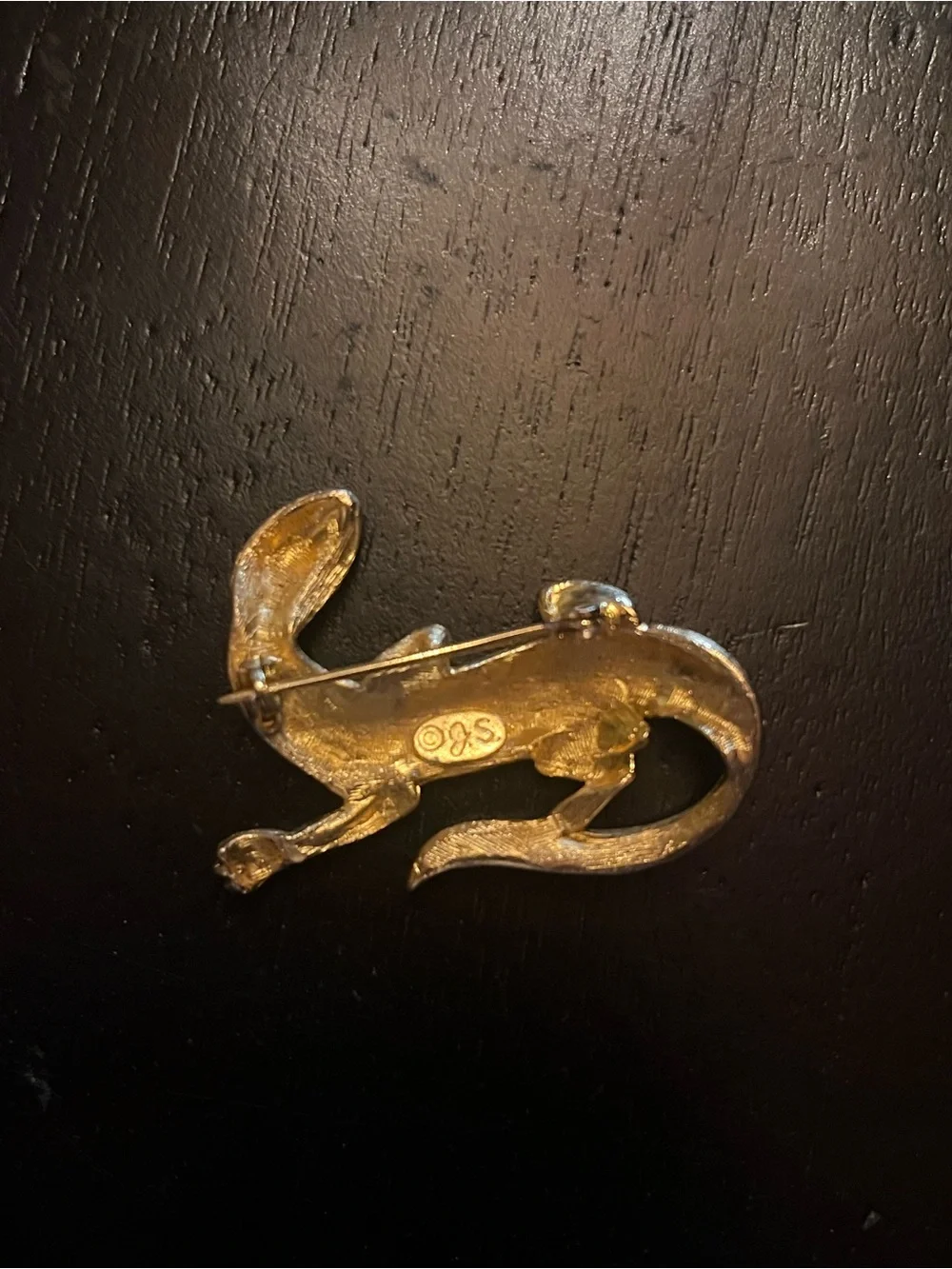 Vintage Gold Lizard Reptile Pin